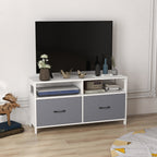 Homcom Mobile TV 45 "Max in MDF and non -woven fabric with 2 drawers and 2 shelves, 100x30x53 cm, white and gray - Borgè