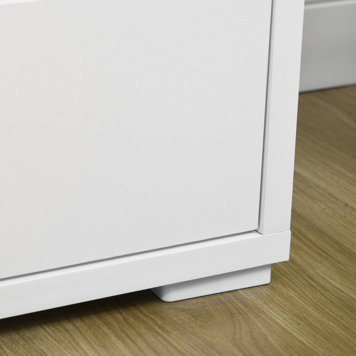 Homcom drawer 6 drawers modern in chipboard for bedroom and entrance, 140x37x75cm, white and wooden color - Borgè