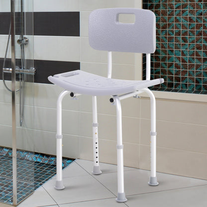 Aluminum shower chair and plastic adjustable height 8 levels - Borgè