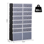 Modular Scarpera 16 cubes in PP black and white 95x37x160cm - Borgè