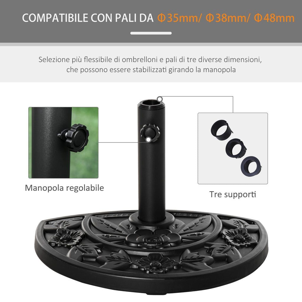 Garden Umbrella Base with 35mm / 38mm / 48mm Pole Cement Φ50x32x32cm - Borge' Group Limited