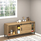 Homcom Kit for sliding wooden door with 200cm track and 20kg flow rate, black - Borgè