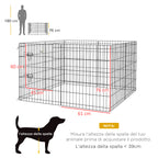 Pawhut fence for dogs and puppies, 8 -piece animal boxes in iron wire, 76 x 61cm black - Borgè