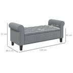 Homcom Bed Bed in Speed Fabrics With Storing And Armippers, 126x48.5x57 cm, Gray - Borgè