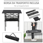 Folding Camping Picnic Table, Space-Saving and Rollable with Travel Bag, Black 70x70x69cm - Borge' Group Limited