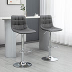 Set 2 swivel bar stools in like backs and backs, 42x45x89-110cm, Grey - Borgè