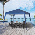 Foldable pop up Garden Gazebo 2.4x2.4m with Steel Structure and Windproof Ropes, Blue - Borgè