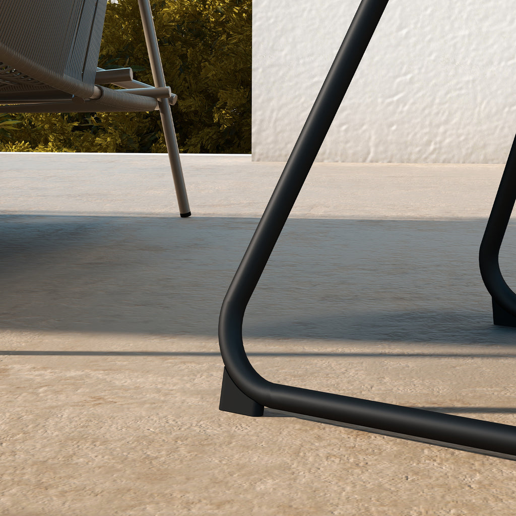 Outsunny outdoor table Ã˜48x37 cm in black metal with adjustable feet - Borgè