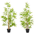 Outsunny set 2 artificial bamboo plants in 120cm pot for interiors and outsiders - Borgè
