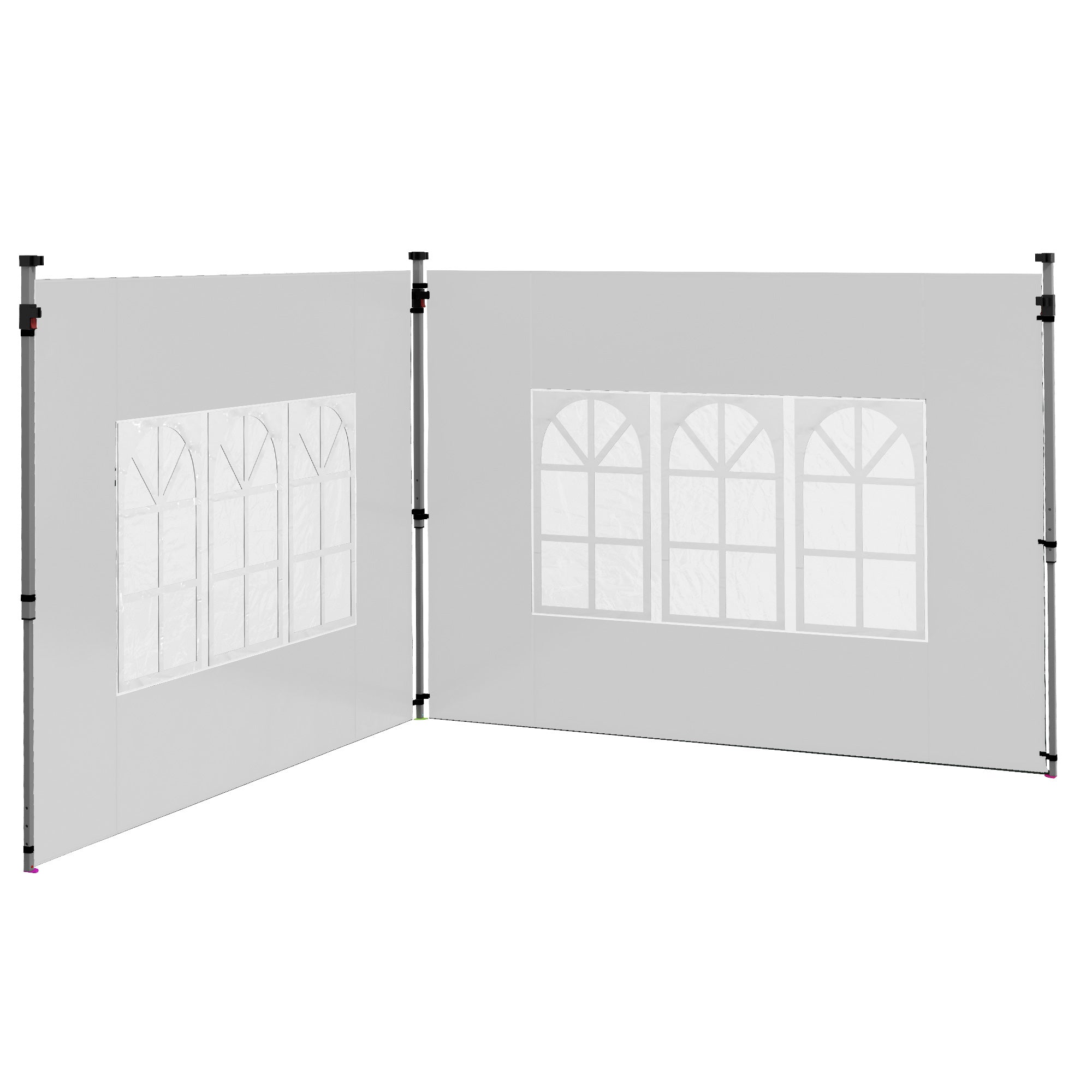 Outsunny walls for gazebo 3x3 or 3x4 with windows included, in plastic and Oxford fabric, 295x195 cm, white - Borgè