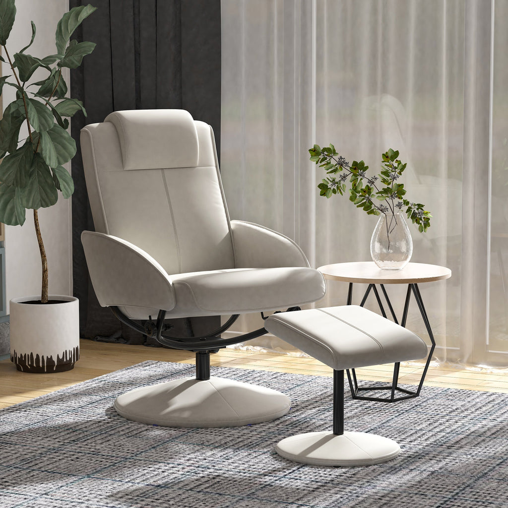 Homcom Relaxable relaxation armchair with gray faux leather footrests - Borgè