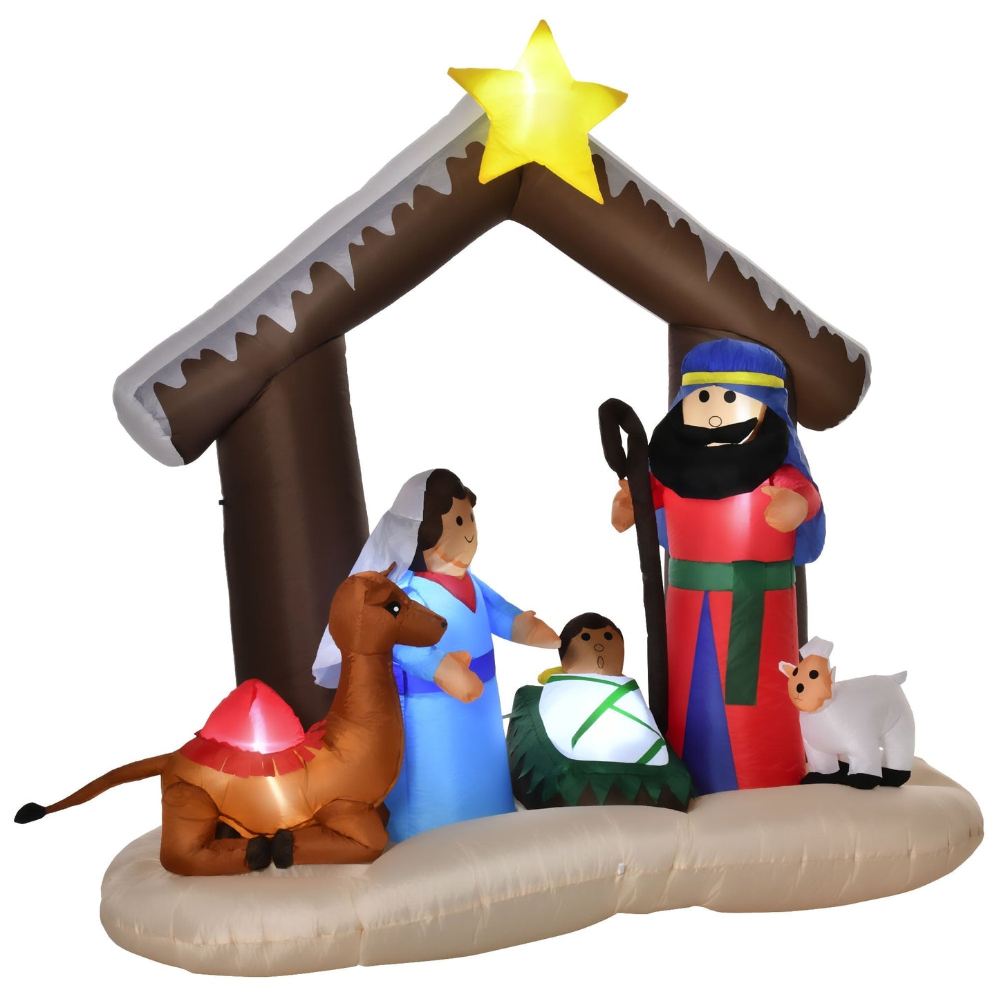 Inflatable Nativity Crib with 5 LED lights | 183cm - Borgè