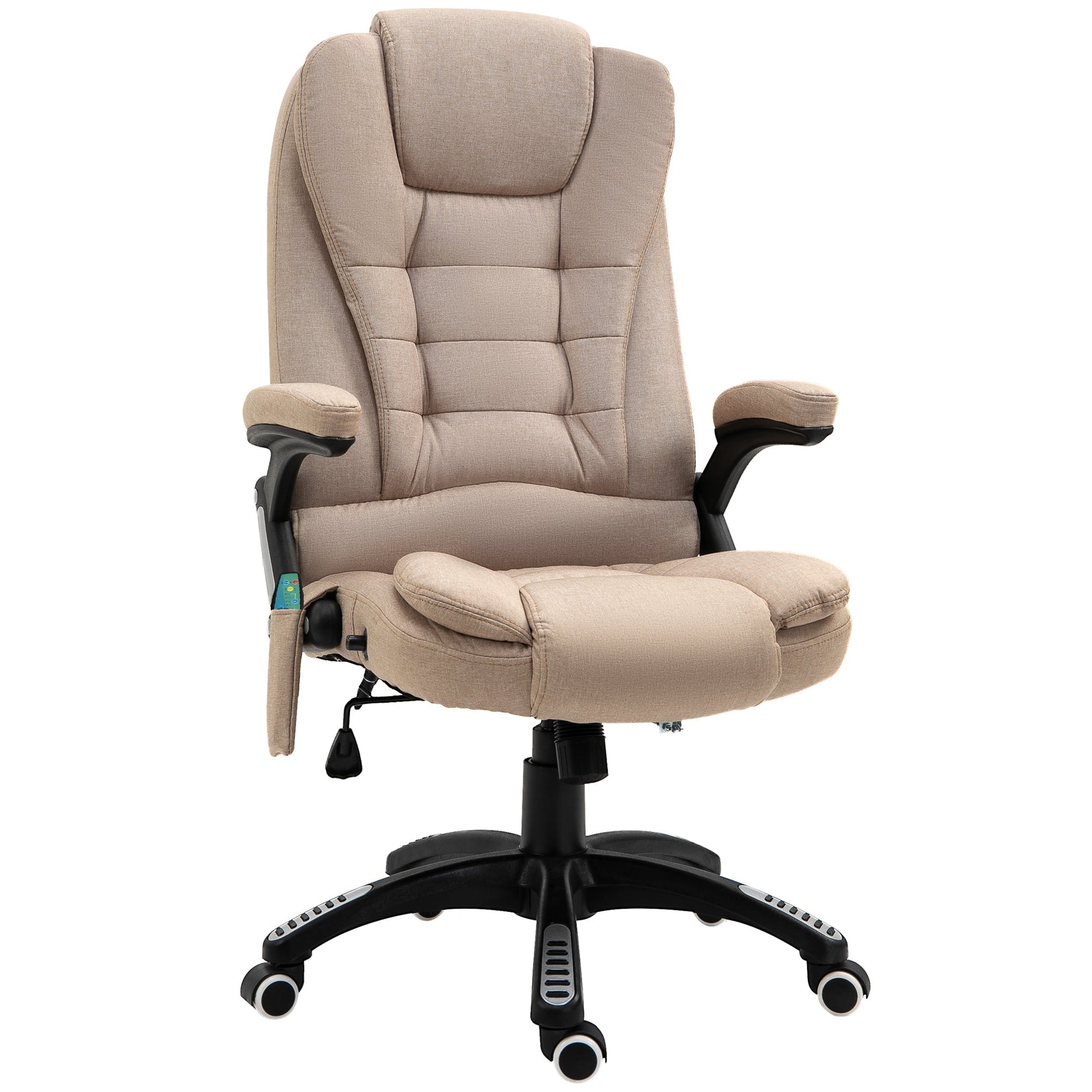 Vecture of office and house massage armchair with 6 massage points and heating function and height adjustable, beige - Borgè