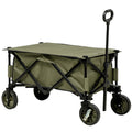 125L Folding Garden Cart with Handle and 5 Bags, 108x55x93 cm, Green - Borge' Group Limited