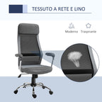 VATER CHAIR CHAIR OFFICOMICAL OFFICE, Adjustable height and rocking in Grey mesh fabric - Borgè