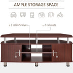 Mobile Classic Tv Living Room Door with 2 shelves, Marrone 120x39.5x52cm - Borgè