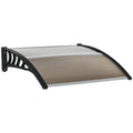 Outdoor Polycarbonate Canopy for Doors and Windows with Assembly Kit 103x96. 5x27cm - Brown - Borge' Group Limited