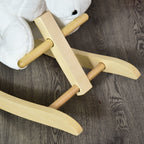 Unicorn Rocking Horse with Music, Metal and Wood Frame, Plush Cover, 65x32x55cm, White Pink - Borgè