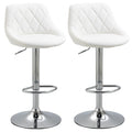 set 2 swivel design bar stools with adjustable height - white - Borgè