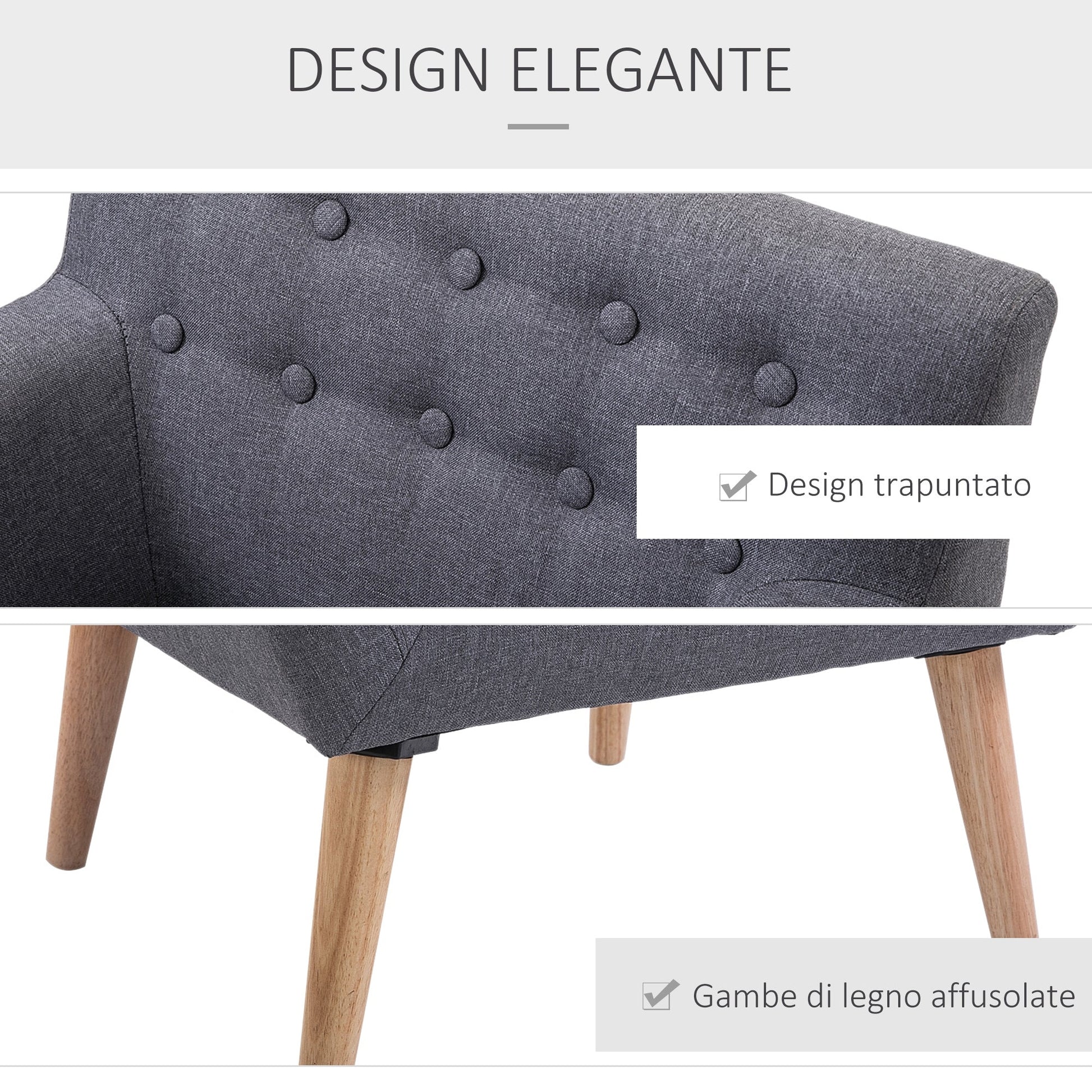 Armchair Design Modern Living Room Grey - Borgè