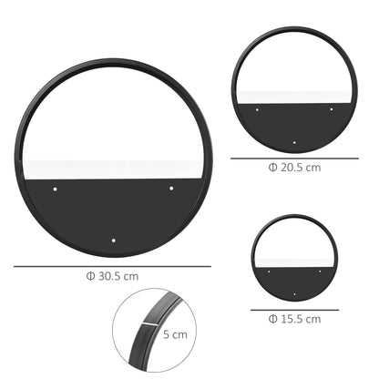 Balcony sets outsunny set 3 pieces with wall mounting for interiors and exteriors, ф30.5x5/ф20.5x5/ф15.5x5 cm - Borgè