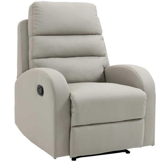 Relaxable relaxation armchair with padded seat and home and office footrests, 80x91x102 cm, Grey - Borgè