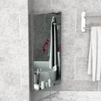 Bathroom Angular Wardrobe in steel with saving mirror 60 x 30 x 18.4cm - Borgè