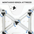 Homcom shower chair for the elderly, disabled and pregnant women padded with U-shaped shape, 54x52x70-82cm, white - Borgè