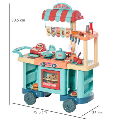 Kitchen for children 3-6 years with 50 accessories included - Borgè