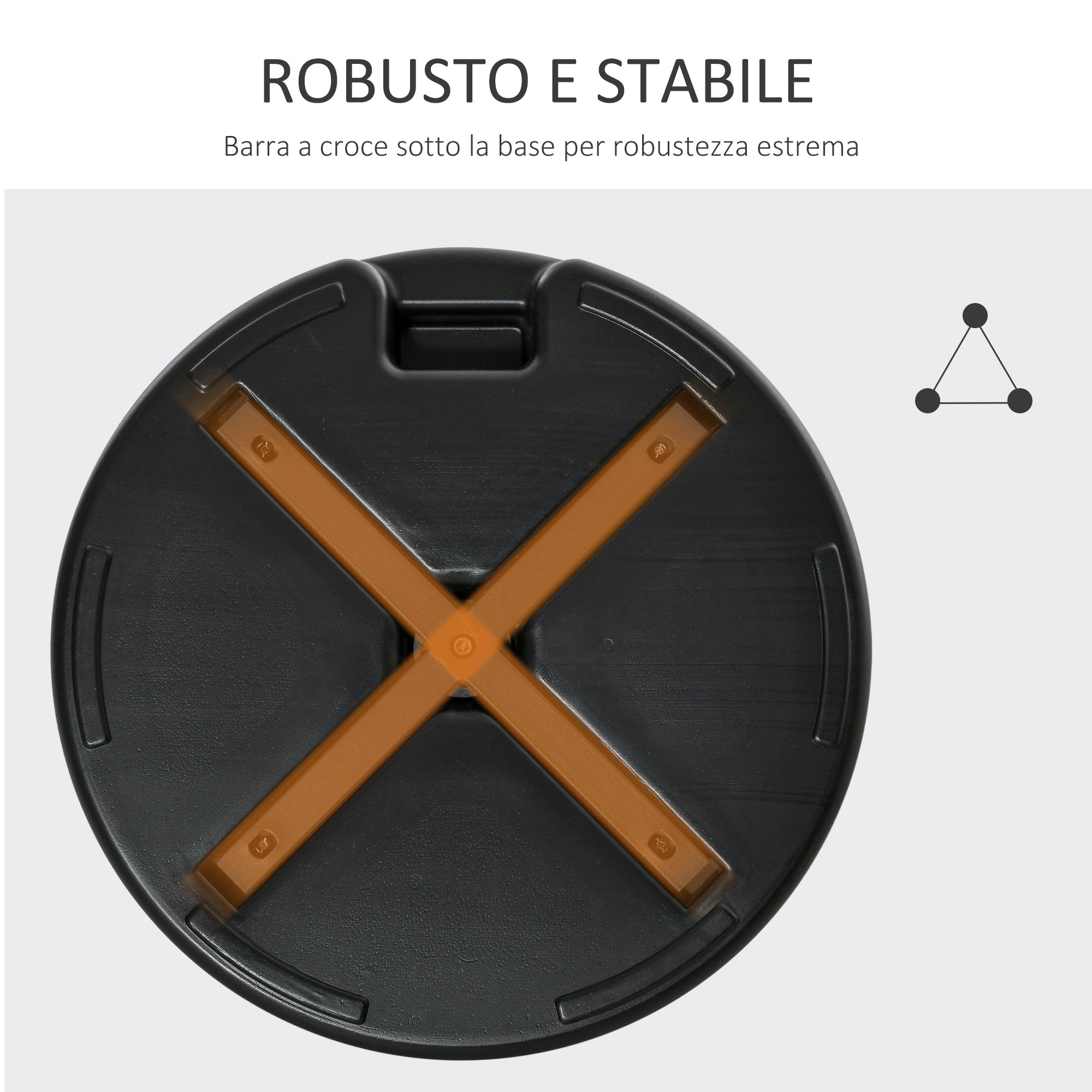 Round Umbrella Base Ø55cm Plastic 30kg for Ø38-48mm Poles, Black - Borge' Group Limited