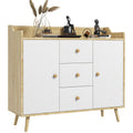 Homcom Modern unit in Pino wood with 3 drawers and 2 doors, 90x32x80h cm - Borgè