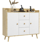 Homcom Modern unit in Pino wood with 3 drawers and 2 doors, 90x32x80h cm - Borgè