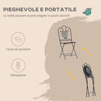 Mosaic | 3 Piece Garden Set, 2 Folding Chairs and 1 Table, Mosaic Design, Grey - Borge' Group Limited