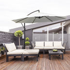 Outdoor Umbrella 3x2.5m with Crank, in Steel and Anti-UV Polyester, Cream - Borge' Group Limited