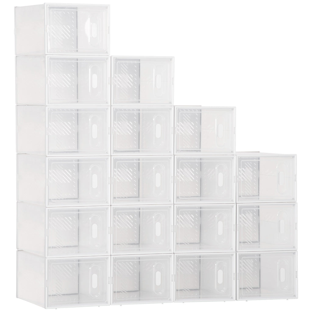 Rectangular Plastic Rectangular Mobile PP, 18 Box 25x35x19 cm for Max 43 EU shoes, clothes and books - Borgè