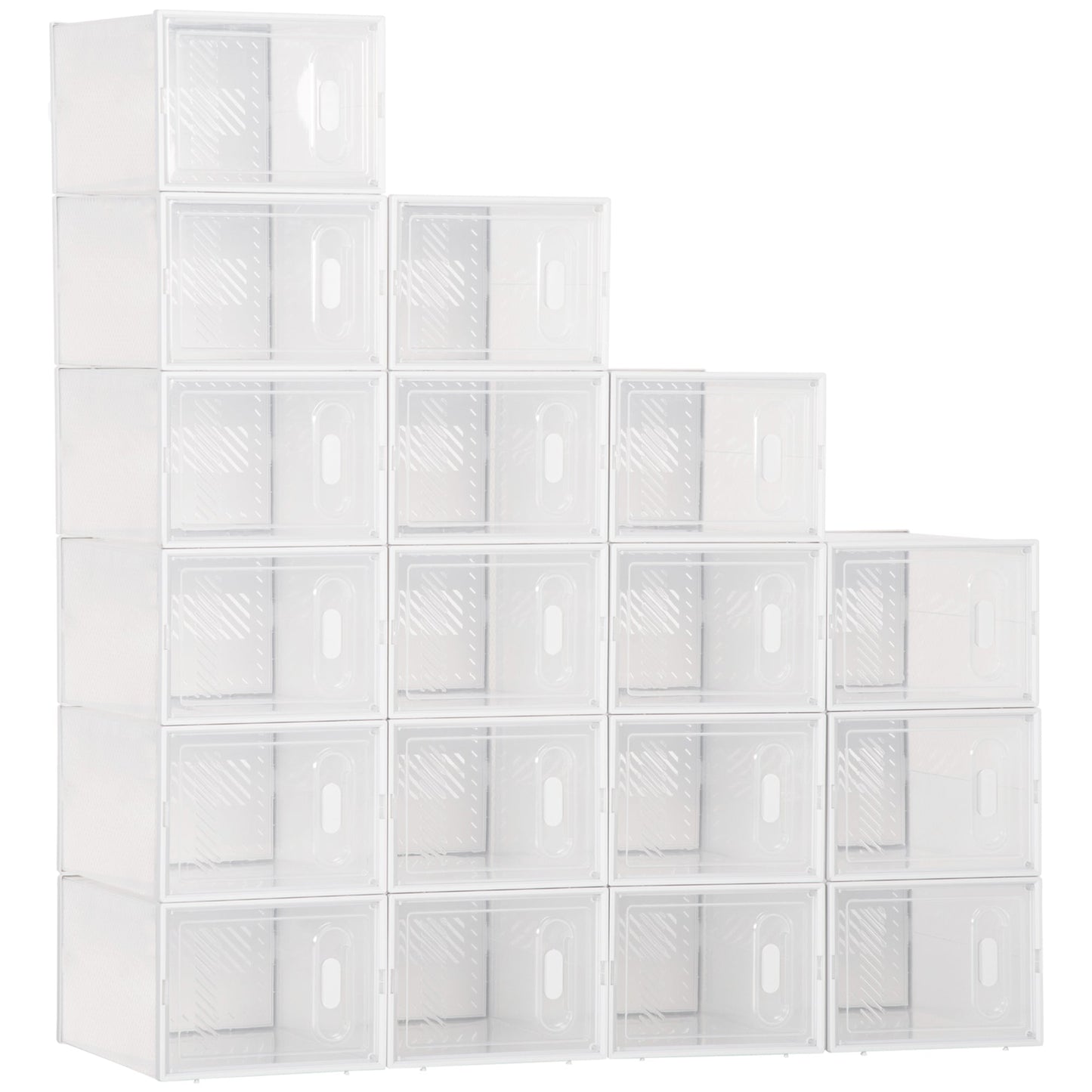 Rectangular Plastic Rectangular Mobile PP, 18 Box 25x35x19 cm for Max 43 EU shoes, clothes and books