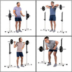 brings universal steel barbell, adjustable height on 12 levels, maximum load 150kg - Borgè
