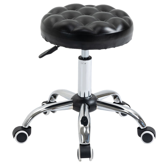 Beauty Black Stool adjustable with 5 wheels ( ф48x47-59Acm )