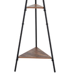 Homcom Tree Hamper with 2 black and brown metal and wood shelves - Borgè