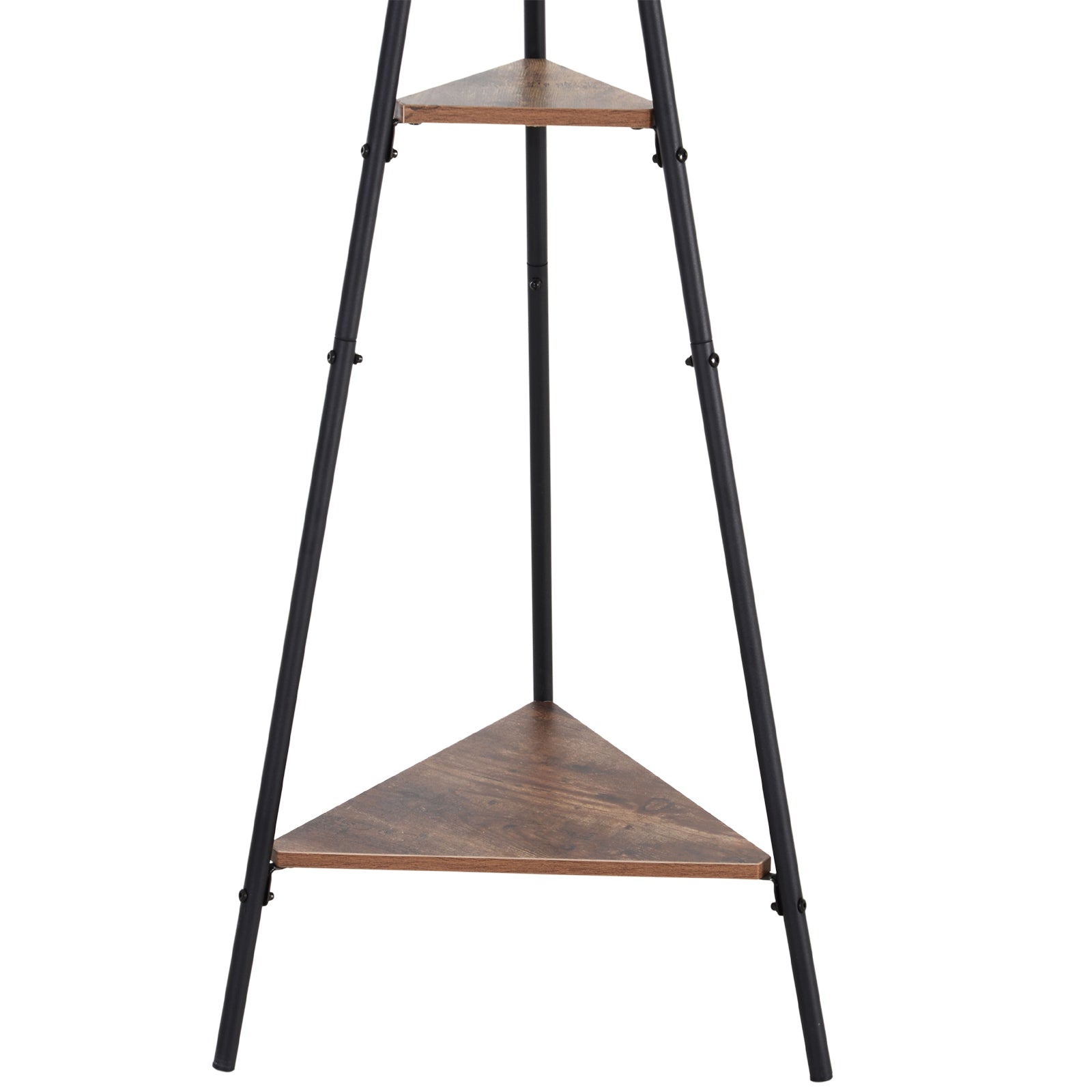 Homcom Tree Hamper with 2 black and brown metal and wood shelves - Borgè