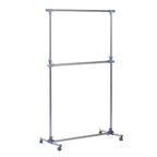 Stenter bend with adjustable height and extension, 4 swivel wheels, stainless steel and ABS, 165x48x180cm - Borgè
