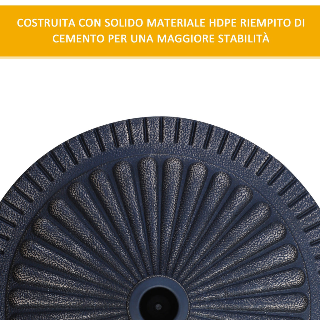 Round Umbrella Base for Ø3.8-4.8cm Poles with Decoration and Knob, Weight 15kg Ø49x32cm - Borge' Group Limited