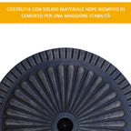 Round Umbrella Base for Ø3.8-4.8cm Poles with Decoration and Knob, Weight 15kg Ø49x32cm - Borge' Group Limited
