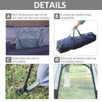 Outsunny camping curtain 4 seats with automatic opening and accessories, in steel and Oxford fabric, gray and black - Borgè