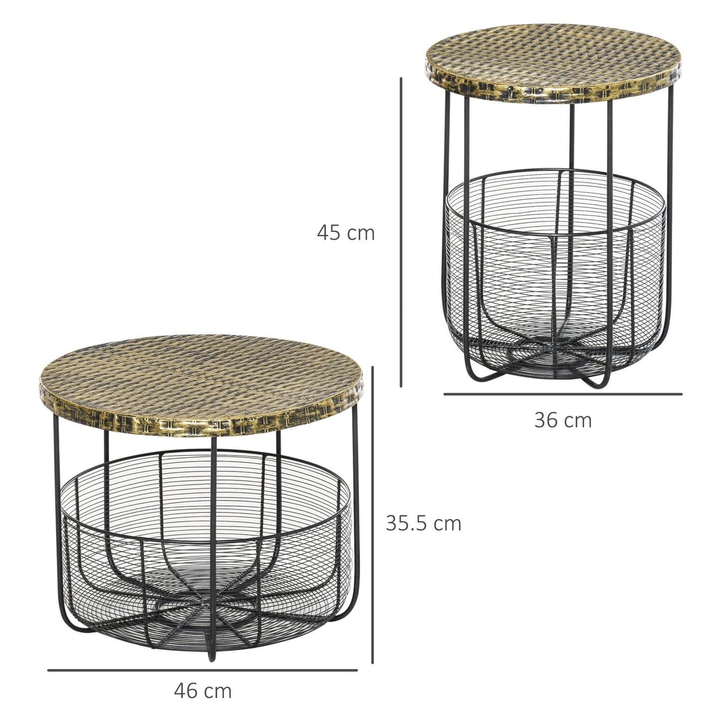 PERLINI | Set of 2 Small Garden Tables with Storage - Borgè