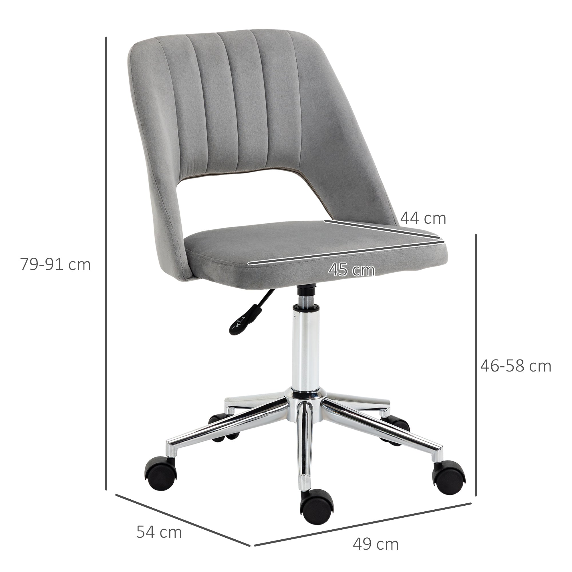 Winter chair of house padding swivel and adjustable height - Grey height - Borgè