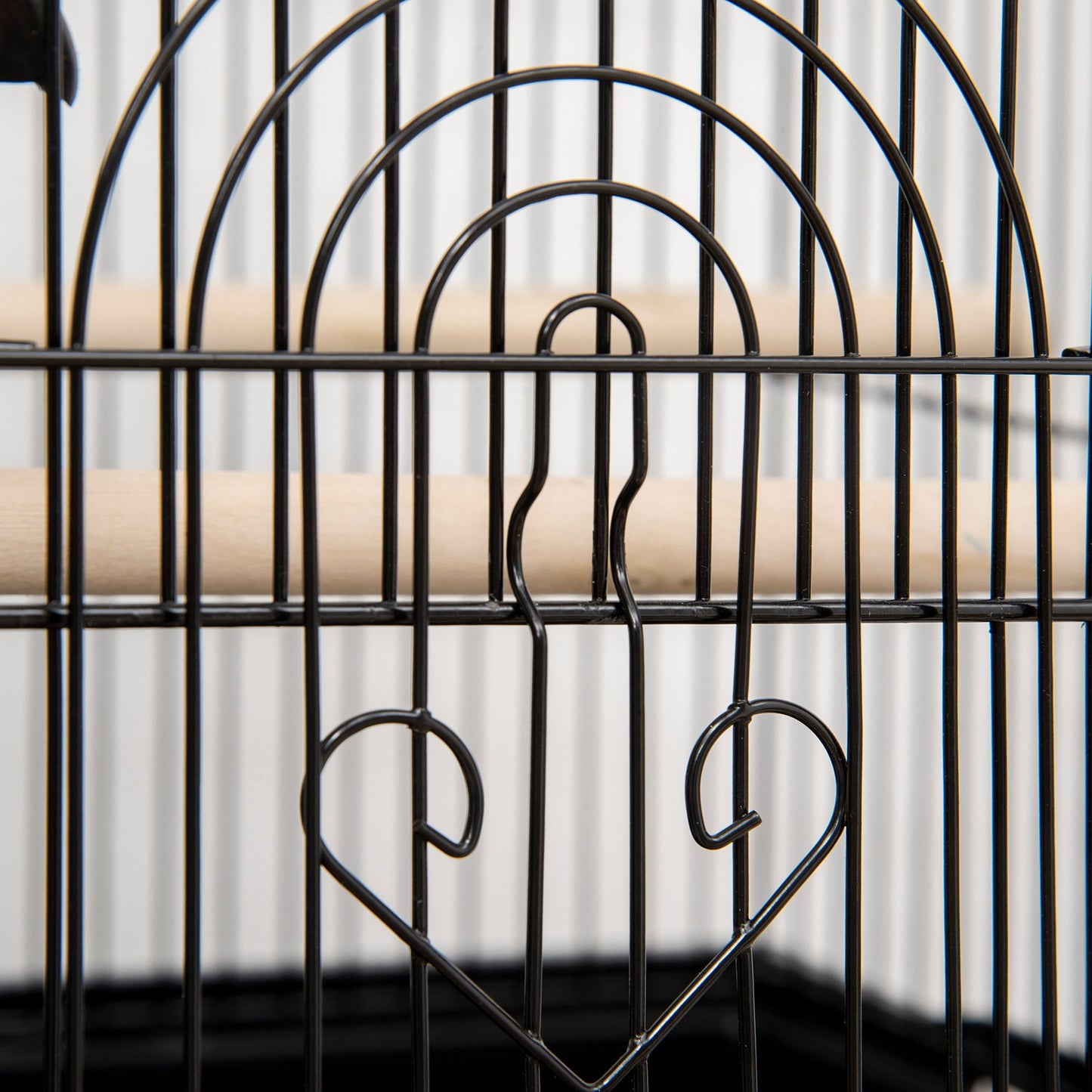 Pawhut bird cage with transport handle and removable tray, in metal and plastic, 50.5x41x63 cm, black - Borgè