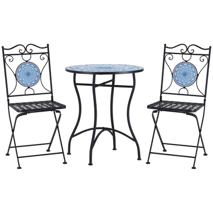 CRYSTAL BLUE | 3Pcs Garden Table and Chairs - Borgè