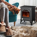 Metal Bioethanol Fireplace with 3h Combustion with 1.2L Tank and Cover | 25mÂ², 41x25x54 cm, Nero - Borgè