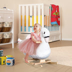 Homcom swan -shaped rocking, metal and wood structure - white - Borgè